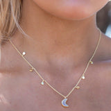 Labradorite, Moonstone or Rose Quartz Necklace ~ Gold Plated 18k ~ Jewelry ~ Minimalist~ Handmade~ Thin Chain~ Delicate ~Layered ~ MN129