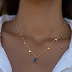 Labradorite, Moonstone or Rose Quartz Necklace ~ Gold Plated 18k ~ Jewelry ~ Minimalist~ Handmade~ Thin Chain~ Delicate ~Layered ~ MN129