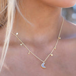 Labradorite, Moonstone or Rose Quartz Necklace ~ Gold Plated 18k ~ Jewelry ~ Minimalist~ Handmade~ Thin Chain~ Delicate ~Layered ~ MN129