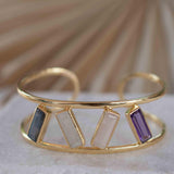 Labradorite, Moonstone, Rose Quartz & Amethyst Adjustable Bracelet ~ Gold Plated 18k ~ Handmade  ~Bohemian ~Jewelry ~Gift For Her ~ MB052