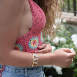 Labradorite, Moonstone, Rose Quartz & Amethyst Adjustable Bracelet ~ Gold Plated 18k ~ Handmade  ~Bohemian ~Jewelry ~Gift For Her ~ MB052