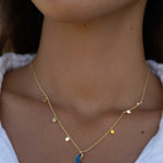 Labradorite Necklace ~ Gold Plated 18k ~ Jewelry ~ Gift For Her ~ Minimalist~ Handmade~ Thin Chain~ Delicate ~Layered ~ MN130