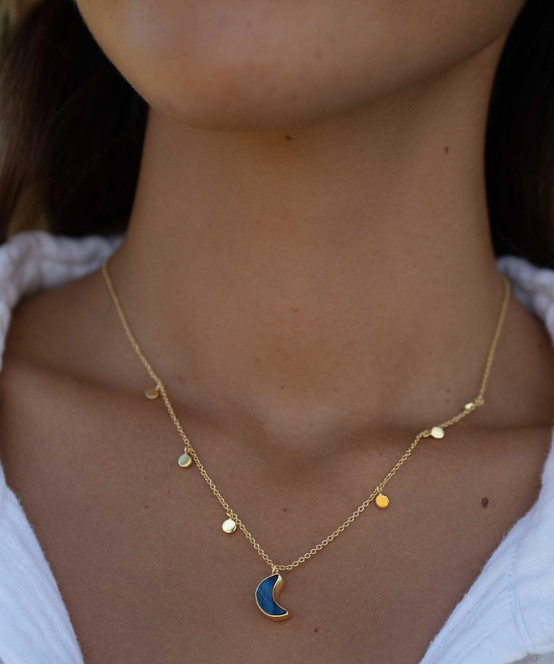 Labradorite Necklace ~ Gold Plated 18k ~ Jewelry ~ Gift For Her ~ Minimalist~ Handmade~ Thin Chain~ Delicate ~Layered ~ MN130