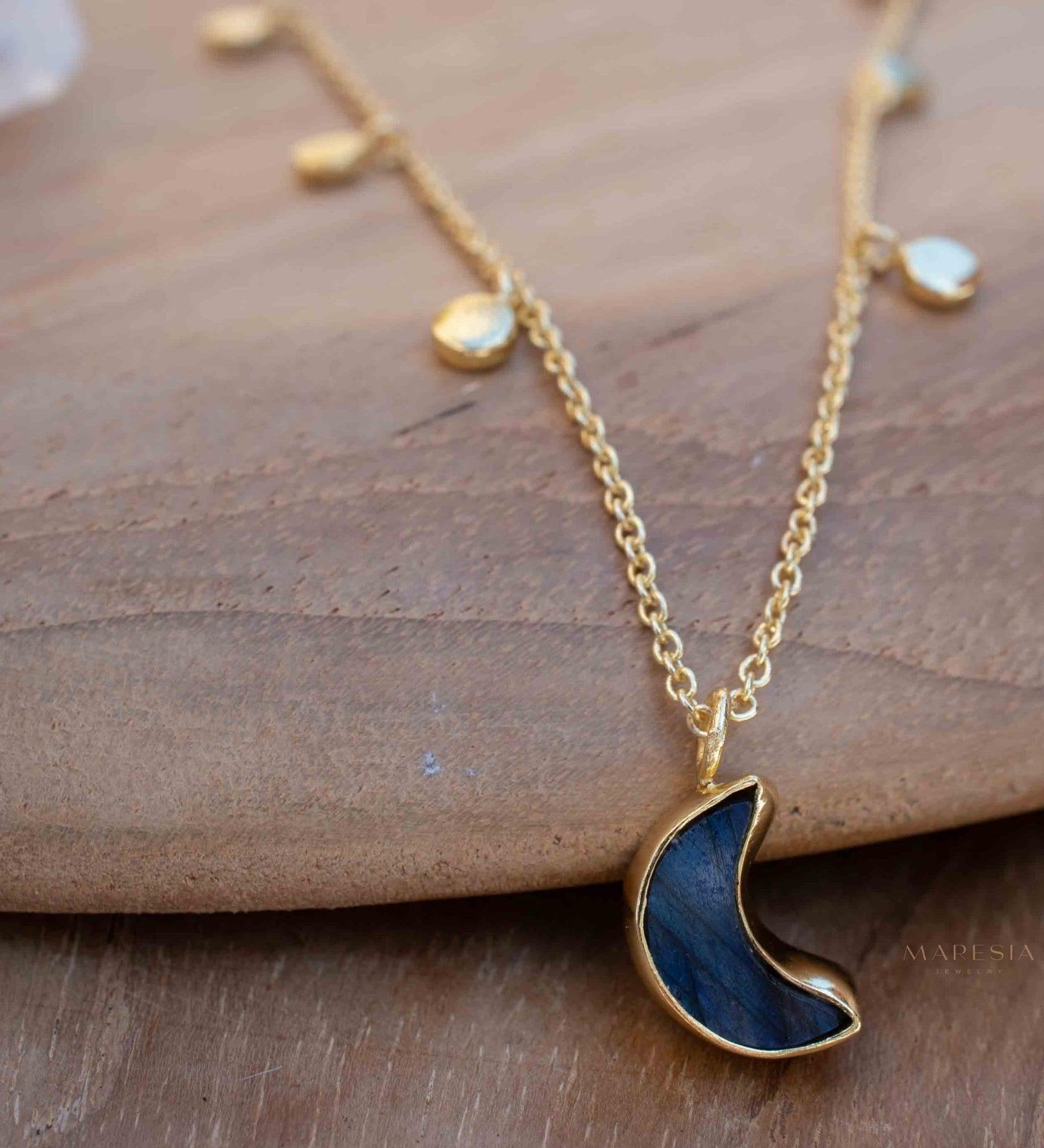 Labradorite Necklace ~ Gold Plated 18k ~ Jewelry ~ Gift For Her ~ Minimalist~ Handmade~ Thin Chain~ Delicate ~Layered ~ MN130