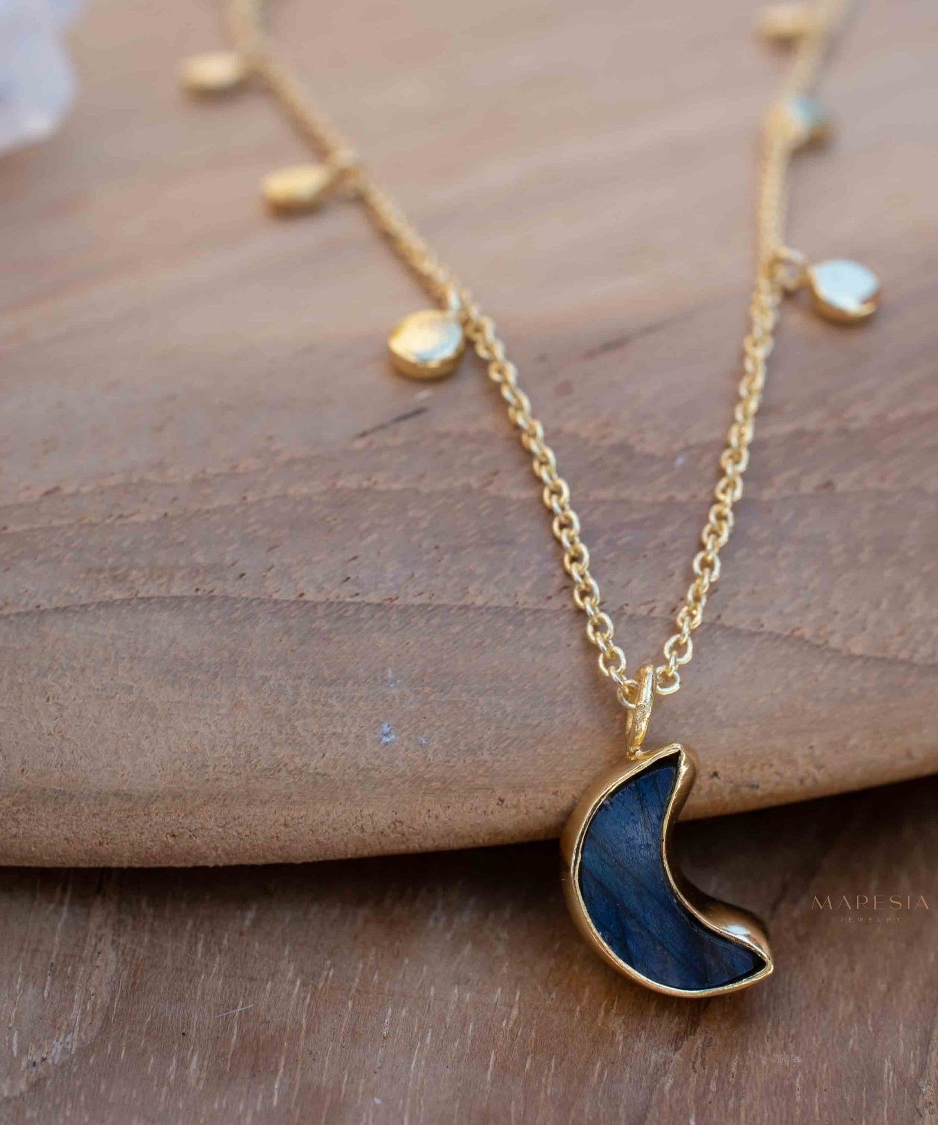 Labradorite Necklace ~ Gold Plated 18k ~ Jewelry ~ Gift For Her ~ Minimalist~ Handmade~ Thin Chain~ Delicate ~Layered ~ MN130