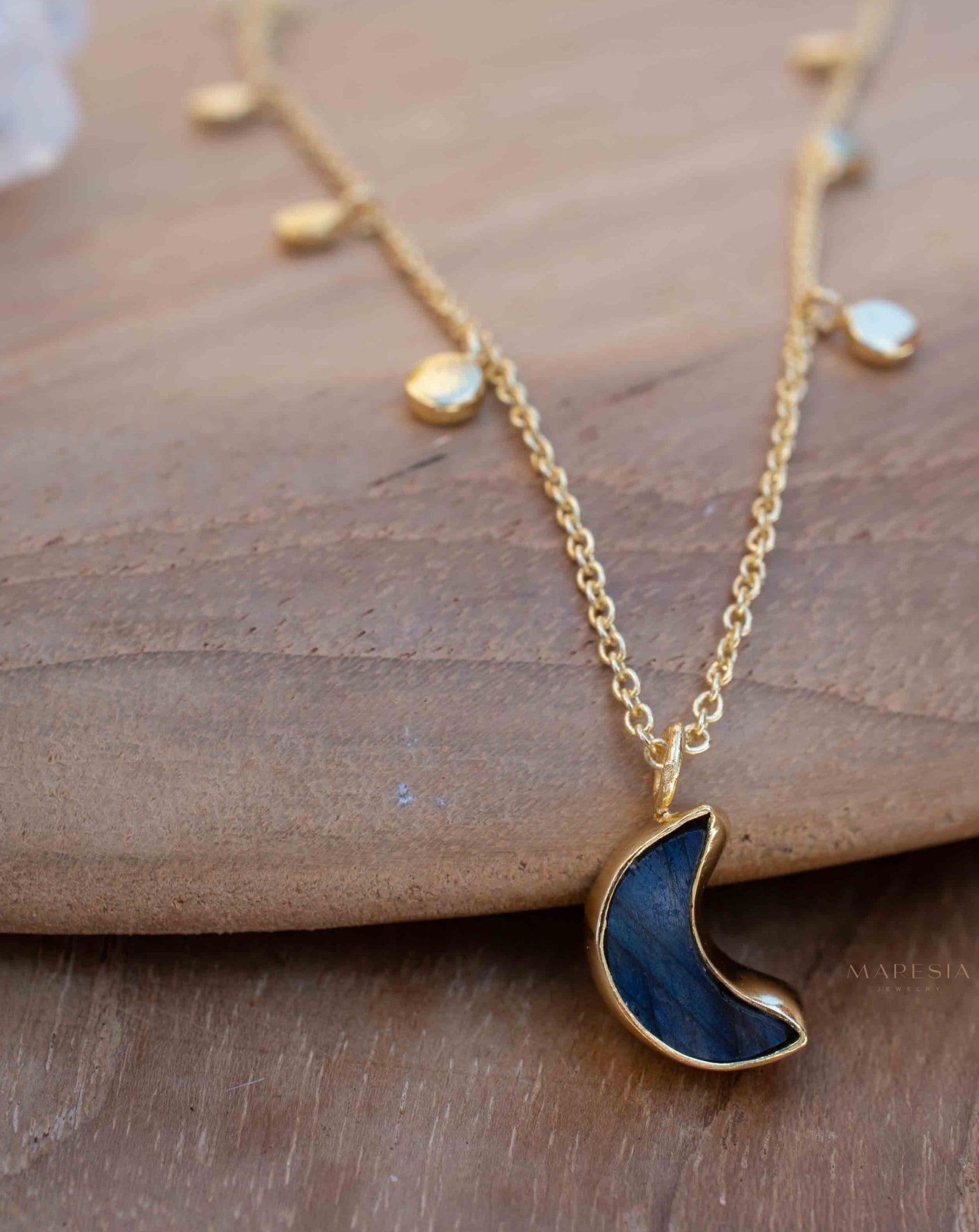 Labradorite Necklace ~ Gold Plated 18k ~ Jewelry ~ Gift For Her ~ Minimalist~ Handmade~ Thin Chain~ Delicate ~Layered ~ MN130