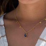 Labradorite Necklace ~ Gold Plated 18k ~ Jewelry ~ Gift For Her ~ Minimalist~ Handmade~ Thin Chain~ Delicate ~Layered ~ MN130