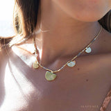 Labradorite Necklace ~ Gold Plated 18k ~Choker ~ Jewelry ~ Gift For Her ~ Minimalist~ Handmade~ Thin Chain~ Delicate ~Layered ~ MN139
