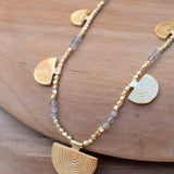 Labradorite Necklace ~ Gold Plated 18k ~Choker ~ Jewelry ~ Gift For Her ~ Minimalist~ Handmade~ Thin Chain~ Delicate ~Layered ~ MN139