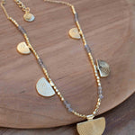 Labradorite Necklace ~ Gold Plated 18k ~Choker ~ Jewelry ~ Gift For Her ~ Minimalist~ Handmade~ Thin Chain~ Delicate ~Layered ~ MN139