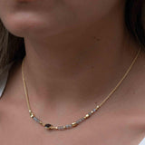Labradorite Necklace ~ Gold Plated 18k ~Jewelry ~ Gift For Her ~ Minimalist~ Handmade~ Thin Chain~ Delicate ~Layered ~ MN109