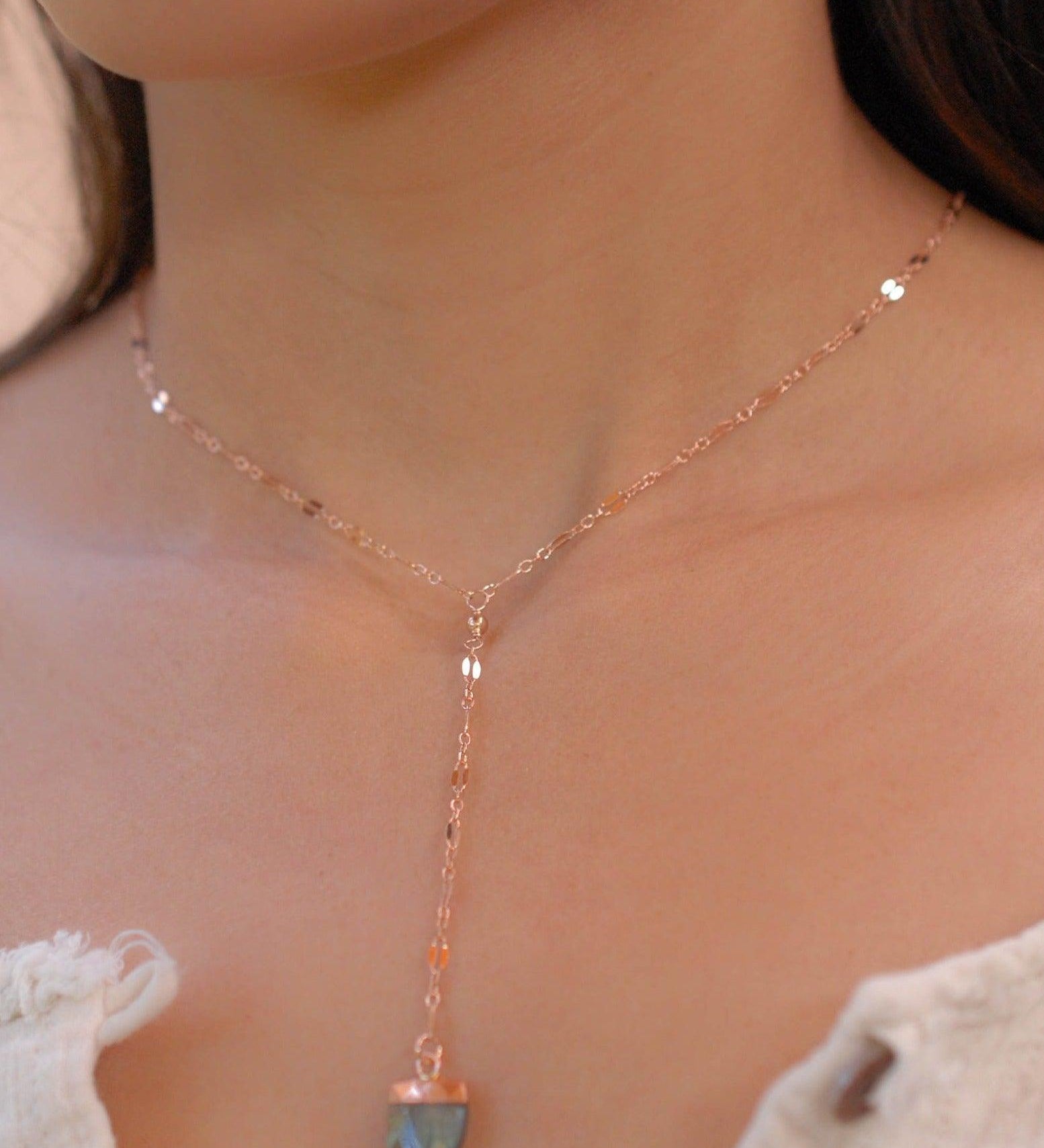 Labradorite Necklace~ Rose Gold Filled , Sterling Silver or Gold Filled - Maresia Jewelry