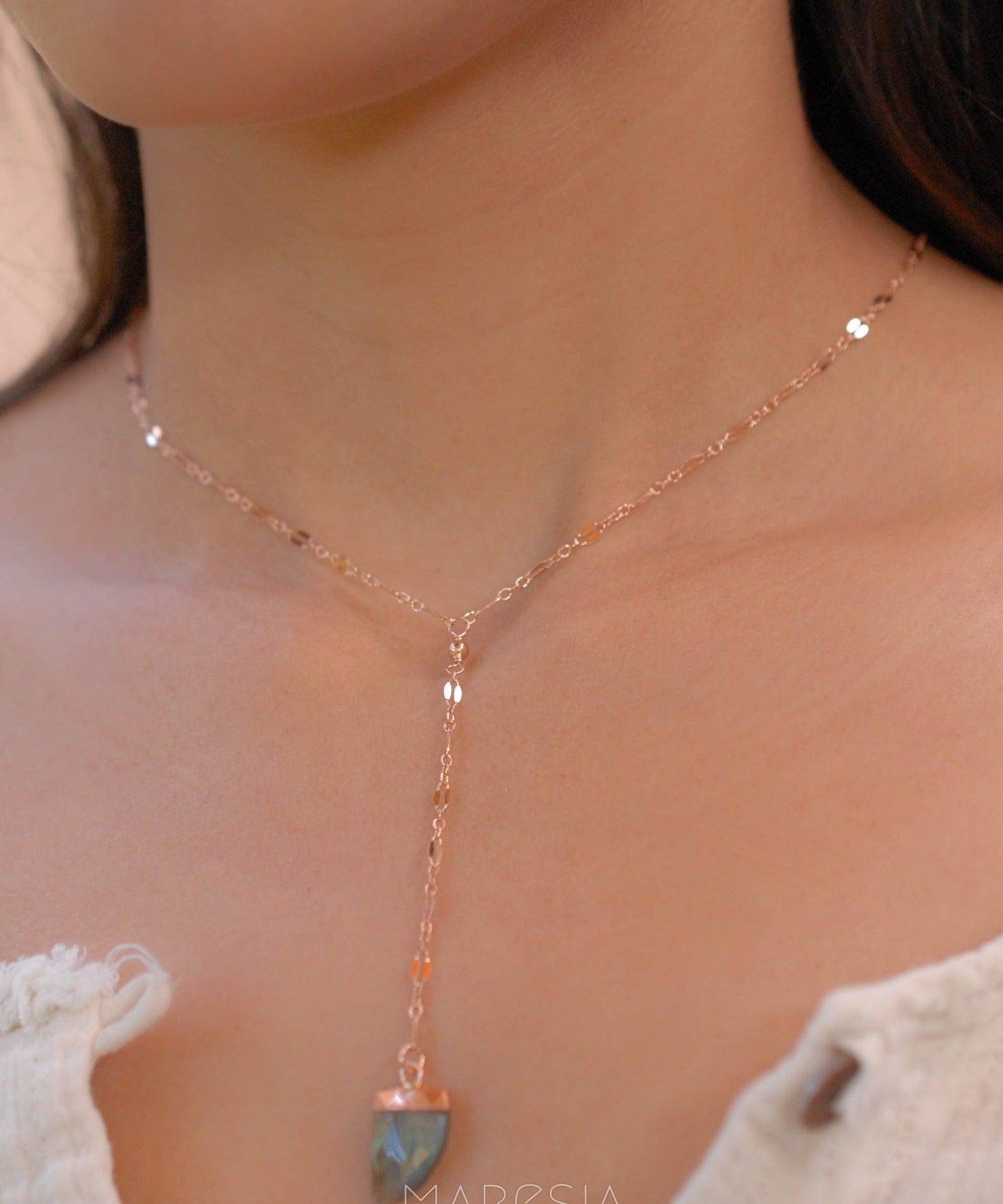 Labradorite Necklace~ Rose Gold Filled , Sterling Silver or Gold Filled - Maresia Jewelry