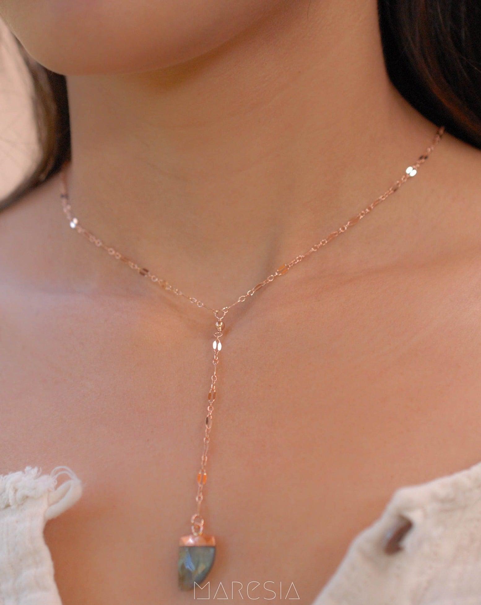Labradorite Necklace~ Rose Gold Filled , Sterling Silver or Gold Filled - Maresia Jewelry