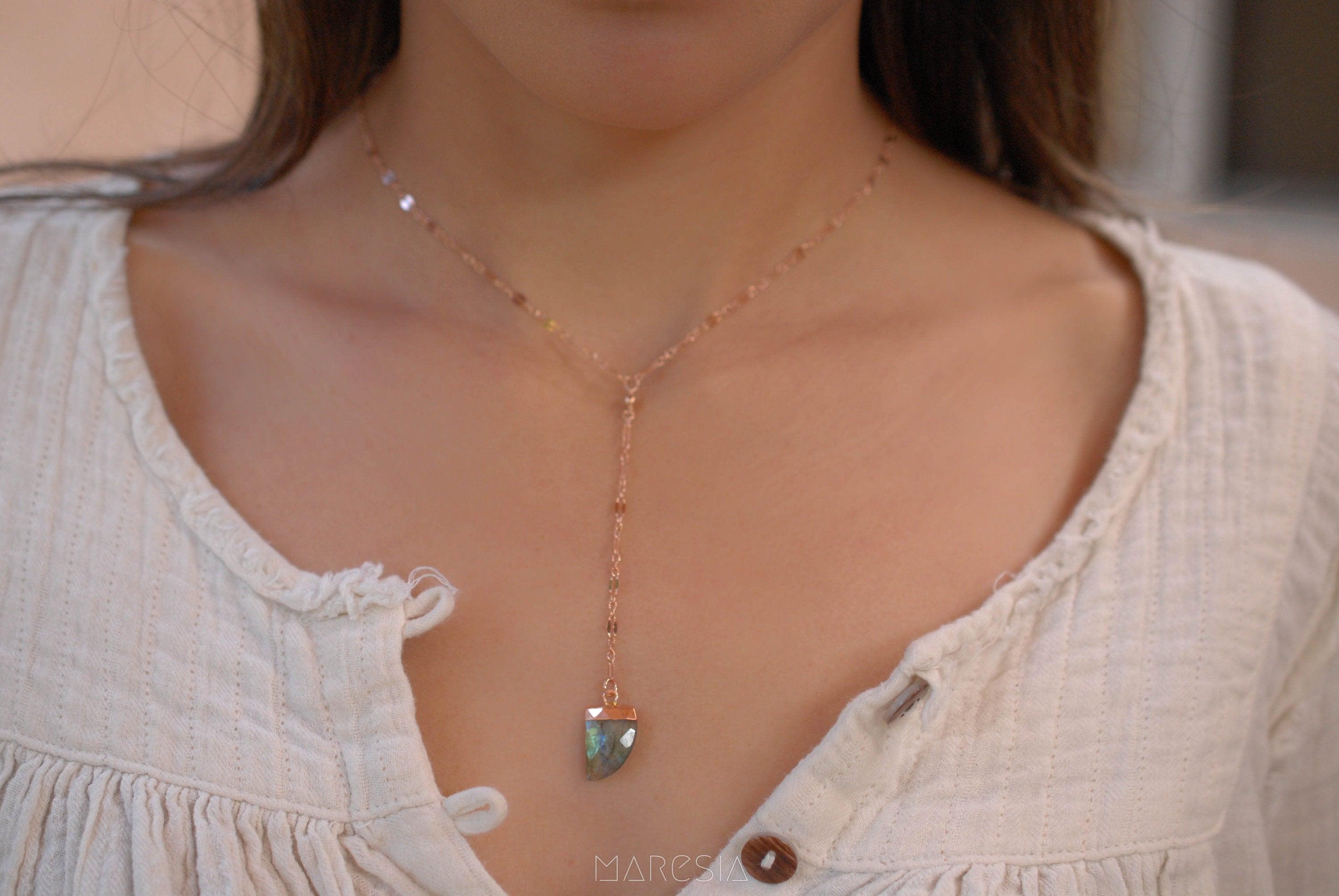 Labradorite Necklace~ Rose Gold Filled , Sterling Silver or Gold Filled - Maresia Jewelry