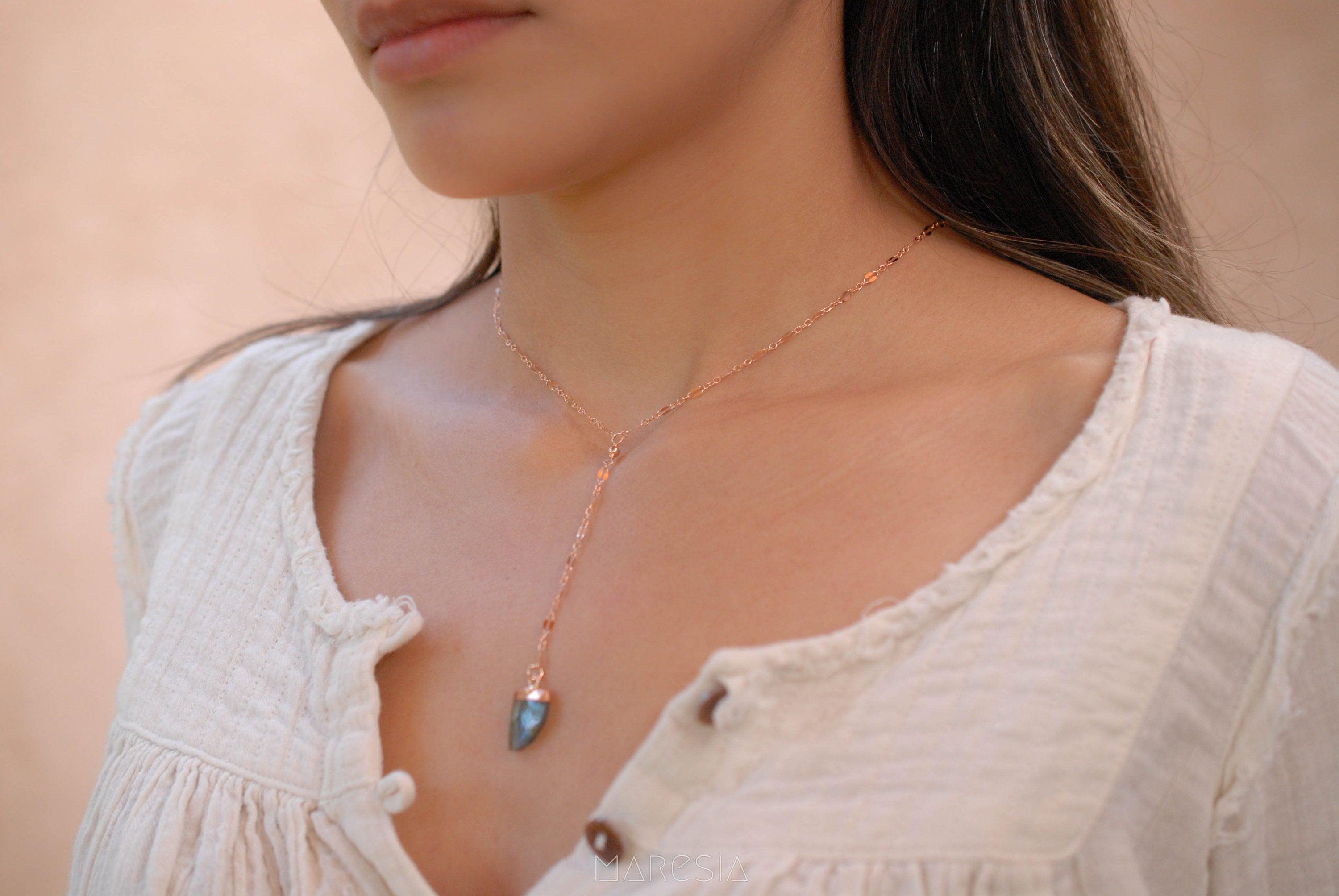 Labradorite Necklace~ Rose Gold Filled , Sterling Silver or Gold Filled - Maresia Jewelry