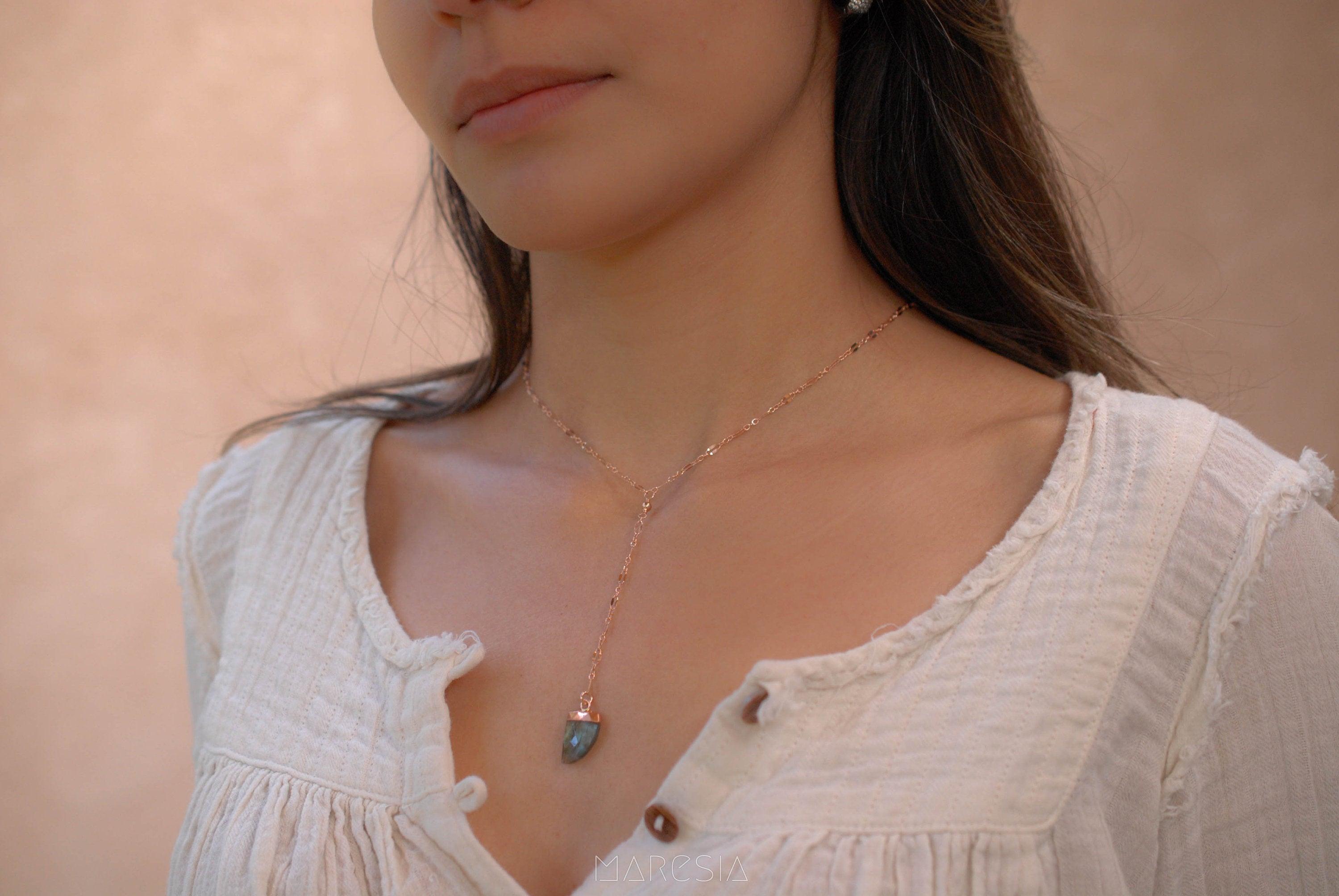 Labradorite Necklace~ Rose Gold Filled , Sterling Silver or Gold Filled - Maresia Jewelry