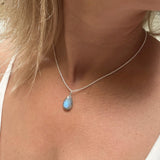 Labradorite Necklace ~ Sterling Silver 925 ~ Gemstone ~ Natural ~ Statement ~ Jewelry ~ Handmade ~ Delicate ~ MN092