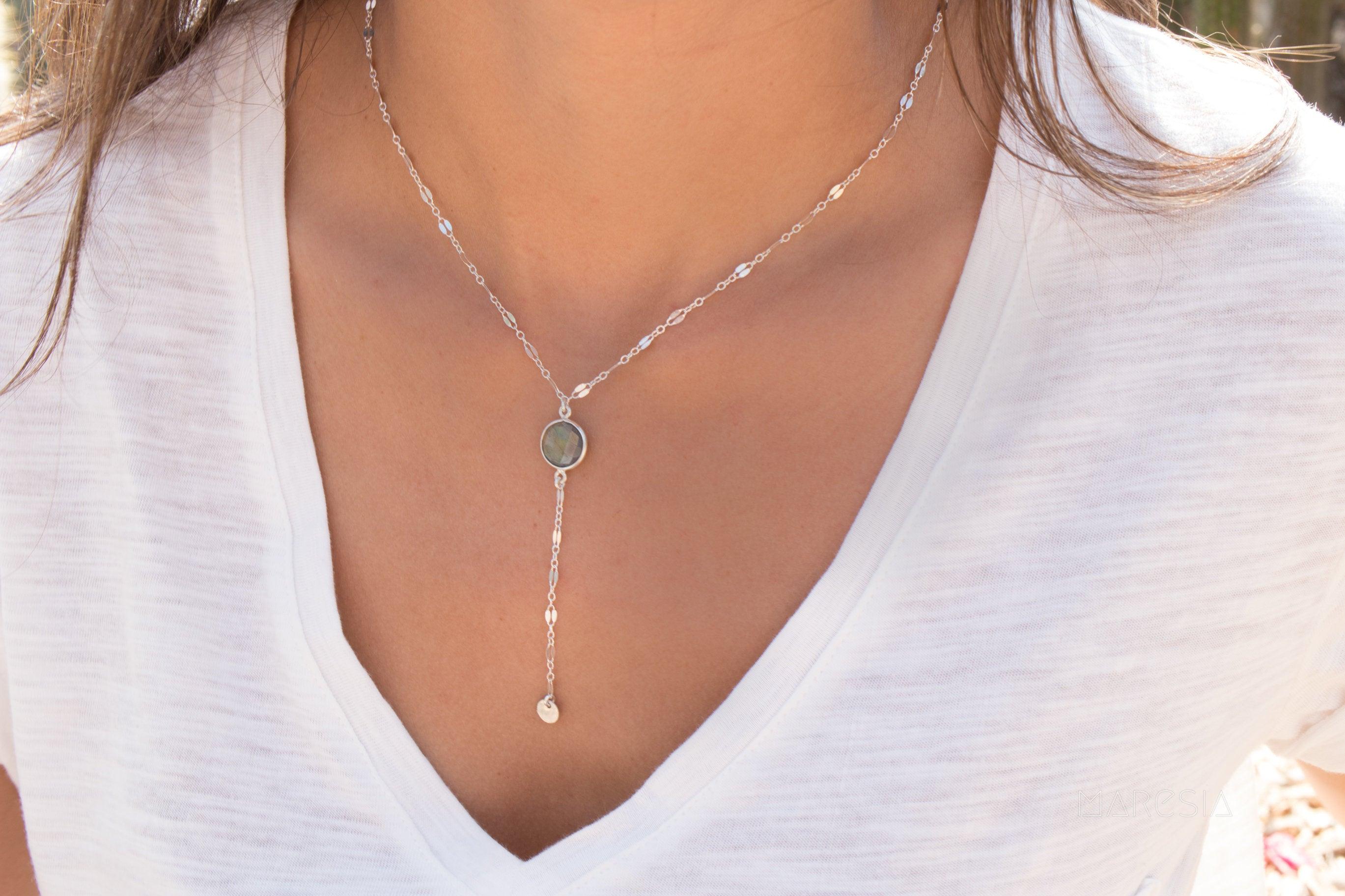 Labradorite Necklace ~ Sterling Silver 925 or Gold Filled - Maresia Jewelry