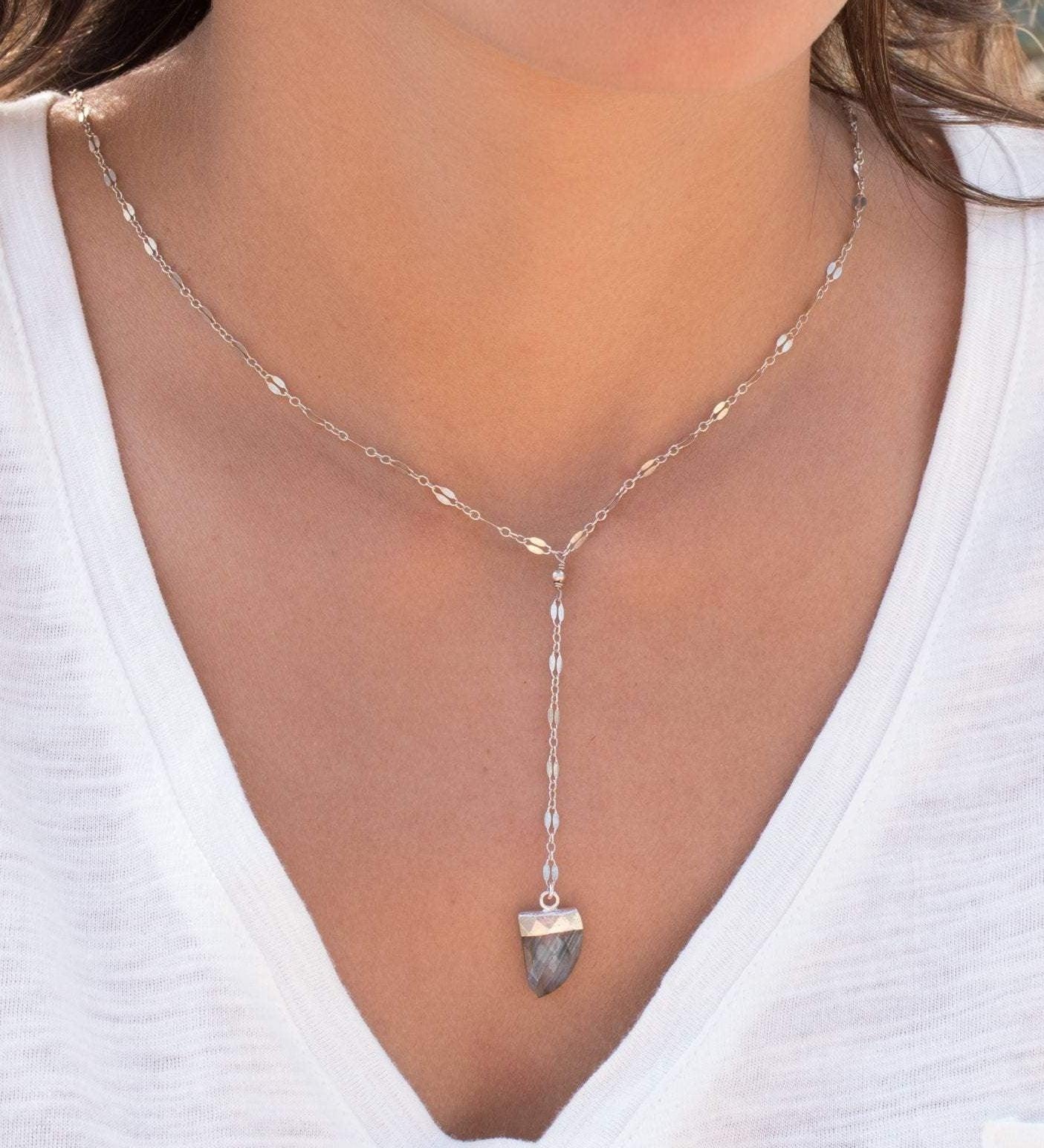 Labradorite Necklace ~ Sterling Silver 925 or Gold Filled - Maresia Jewelry