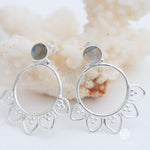 Labradorite or Moonstone Earrings ~ Sterling Silver 925  ~ Gemstone ~ Post ~ Stud ~Handmade ~ Jewelry ~ Gift For Her ~ Maresia ME156