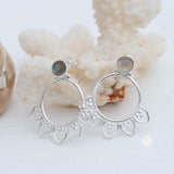 Labradorite or Moonstone Earrings ~ Sterling Silver 925  ~ Gemstone ~ Post ~ Stud ~Handmade ~ Jewelry ~ Gift For Her ~ Maresia ME156A