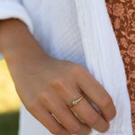 Labradorite Ring~ Gemstone ~ Round~ Stackable~ Natural ~ 18k Gold Plated ~ Jewelry ~ Handmade~February Birthstone ~MR333