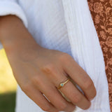 Labradorite Ring~ Gemstone ~ Round~ Stackable~ Natural ~ 18k Gold Plated ~ Jewelry ~ Handmade~February Birthstone ~MR333