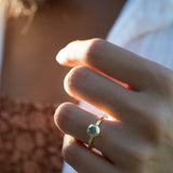 Labradorite Ring~ Gemstone ~ Round~ Stackable~ Natural ~ 18k Gold Plated ~ Jewelry ~ Handmade~February Birthstone ~MR335