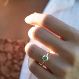 Labradorite Ring~ Gemstone ~ Round~ Stackable~ Natural ~ 18k Gold Plated ~ Jewelry ~ Handmade~February Birthstone ~MR335
