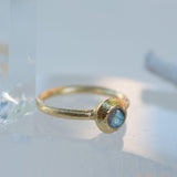Labradorite Ring~ Gemstone ~ Round~ Stackable~ Natural ~ 18k Gold Plated ~ Jewelry ~ Handmade~February Birthstone ~MR335