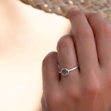 Labradorite Ring ~ Delicate ~ Sterling Silver 925 ~ Handmade ~ Gemstone~Statement ~Everyday~ Hippie~Bohemian~Stackable MR239