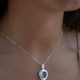 Labradorite, Aqua Chalcedony, Rose Quartz, Moonstone ~ Tear Drop ~ Sterling Silver ~ Charm ~ Layered ~ minimalist ~ delicate MP015