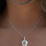 Labradorite, Aqua Chalcedony, Rose Quartz, Moonstone ~ Tear Drop ~ Sterling Silver ~ Charm ~ Layered ~ minimalist ~ delicate MP015