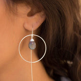 Labradorite Threader Earrings ~ Silver Plated~ ME102 - Maresia Jewelry