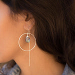 Labradorite Threader Earrings ~ Silver Plated~ ME102 - Maresia Jewelry