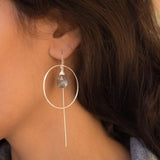 Labradorite Threader Earrings ~ Silver Plated~ ME102 - Maresia Jewelry