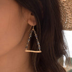 Labradorite Triangle Earrings ~ 14k Gold Filled ~ME055 - Maresia Jewelry