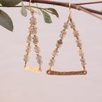 Labradorite Triangle Earrings ~ 14k Gold Filled ~ME055 - Maresia Jewelry
