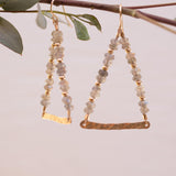 Labradorite Triangle Earrings ~ 14k Gold Filled ~ME055 - Maresia Jewelry