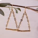 Labradorite Triangle Earrings ~ 14k Gold Filled ~ME055 - Maresia Jewelry