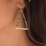 Labradorite Triangle Earrings ~ 14k Gold Filled ~ME055 - Maresia Jewelry