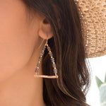 Labradorite Triangle Earrings ~ 14k Gold Filled ~ME055 - Maresia Jewelry