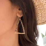 Labradorite Triangle Earrings ~ 14k Gold Filled ~ME055 - Maresia Jewelry