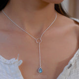 Labradorite Y Necklace ~ Sterling Silver 925 - Maresia Jewelry