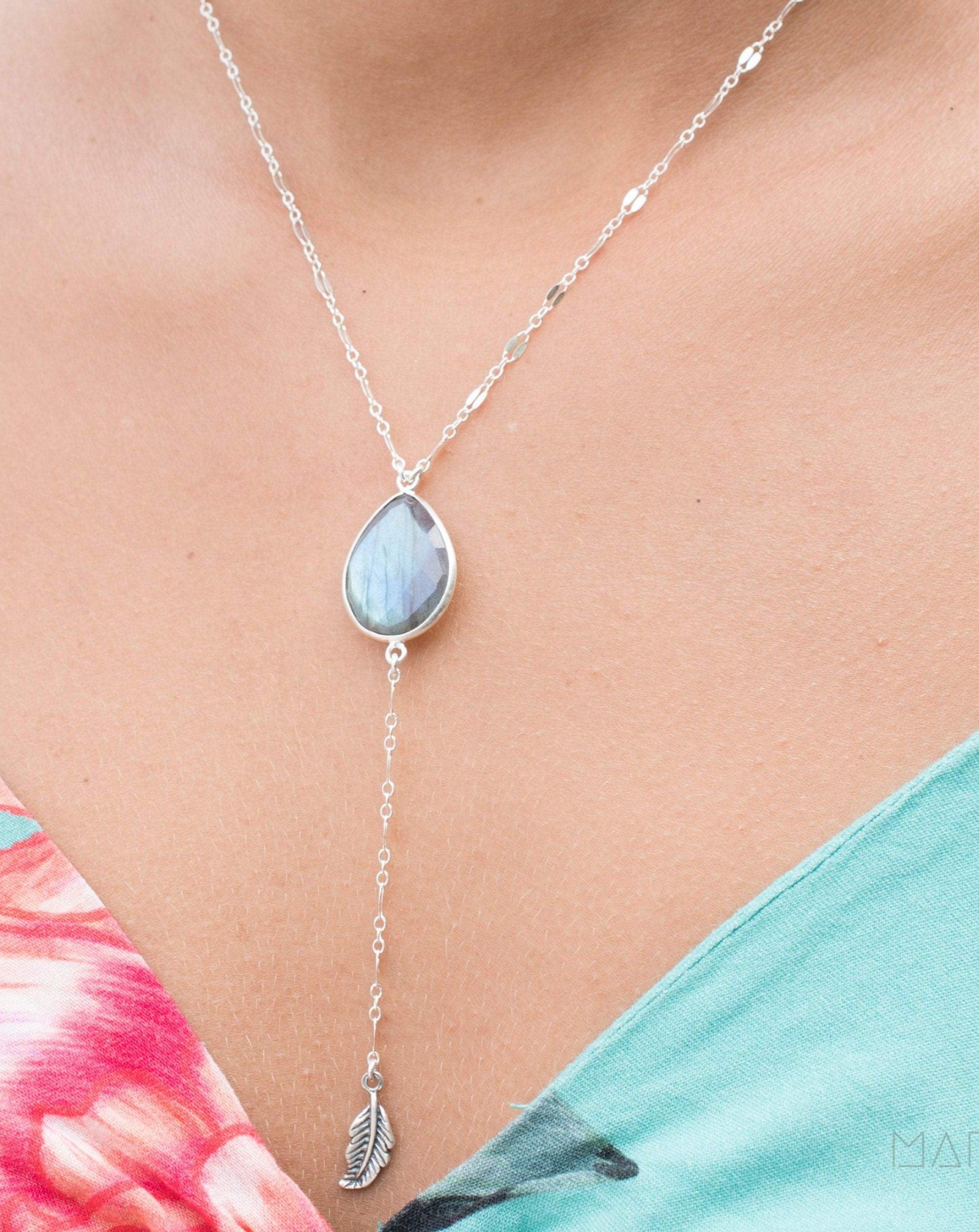 Labradorite Y Necklace ~ Sterling Silver 925 ~ MN010 - Maresia Jewelry