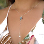Labradorite Y Necklace ~ Sterling Silver 925 - Maresia Jewelry