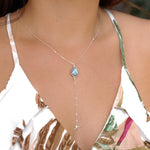 Labradorite Y Necklace ~ Sterling Silver 925 - Maresia Jewelry