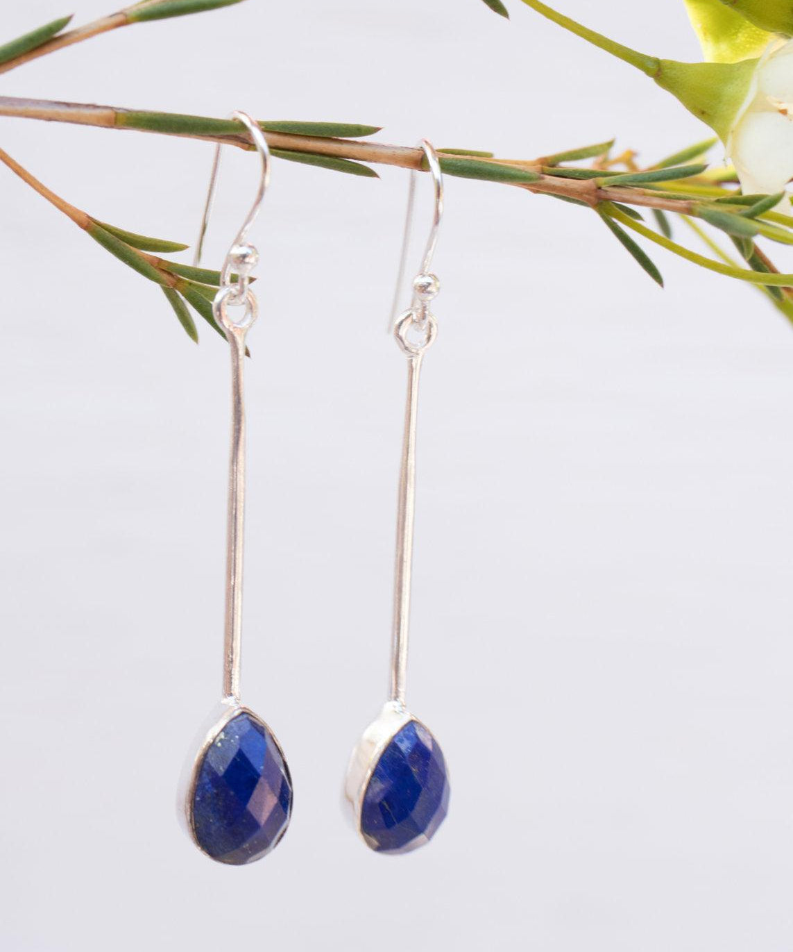 Lapis Lazuli Earrings ~ Sterling Silver 925 ~ ME136 - Maresia Jewelry