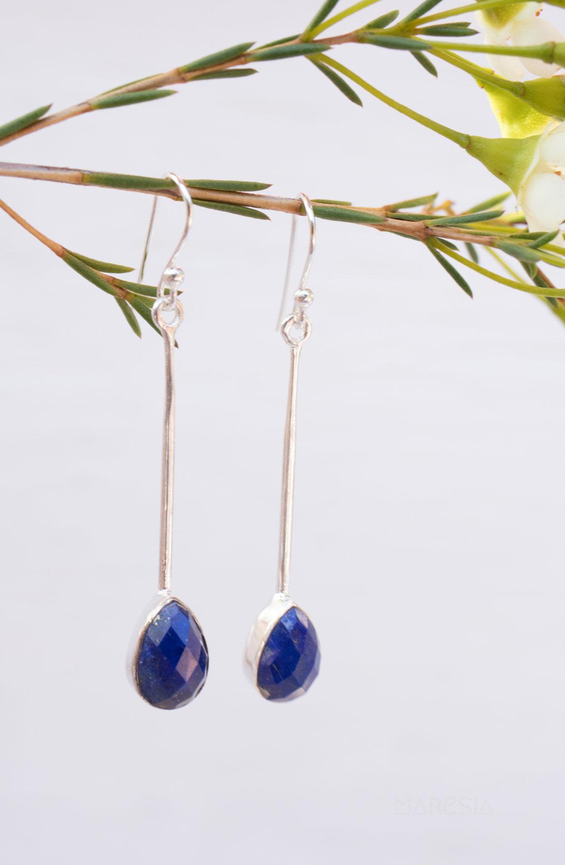 Lapis Lazuli Earrings ~ Sterling Silver 925 ~ ME136 - Maresia Jewelry
